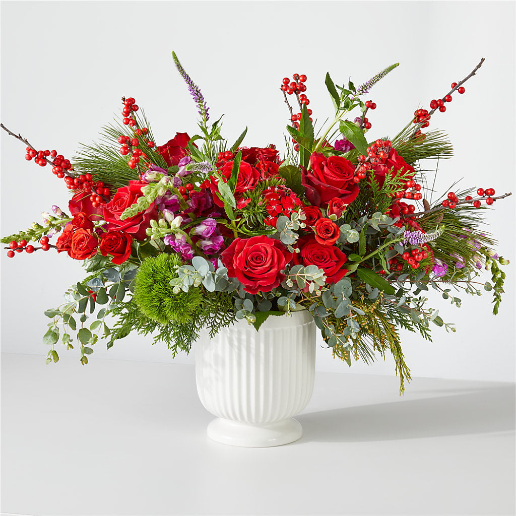 Big Red Bow Bouquet – Showcase Flowers, San Francisco CA