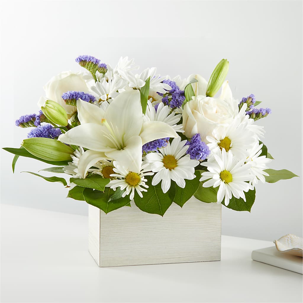 Beyond Blue Box Bouquet – Showcase Flowers, San Francisco CA