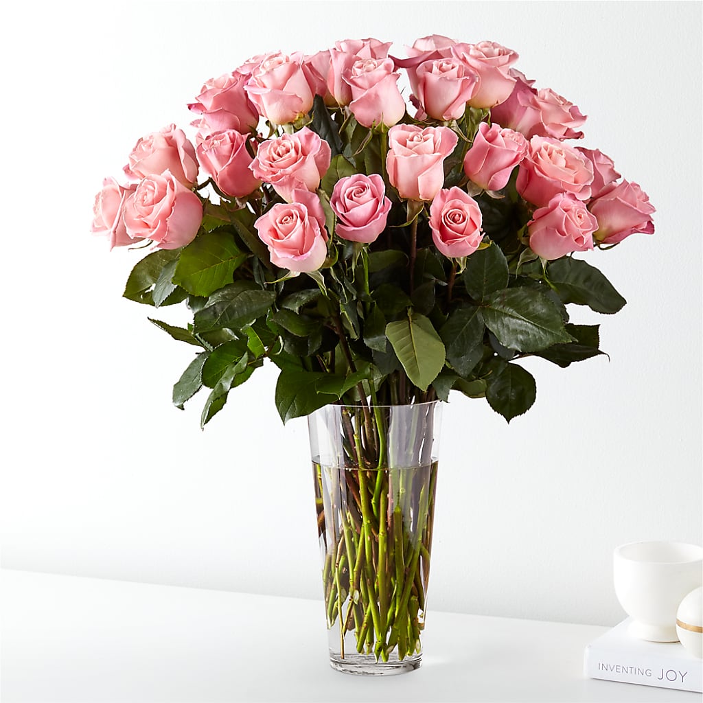 Long Stem Pink Rose Bouquet – Showcase Flowers, San Francisco CA