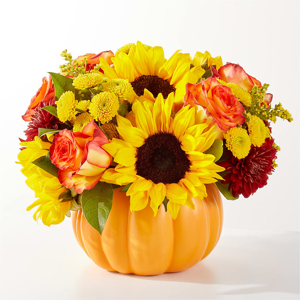 Golden Gourd Pumpkin Bouquet – Showcase Flowers, San Francisco CA