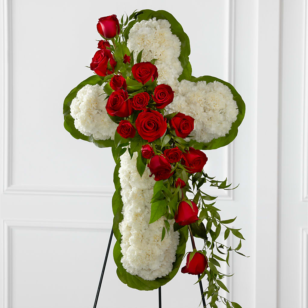 Floral Cross Easel – Showcase Flowers, San Francisco CA