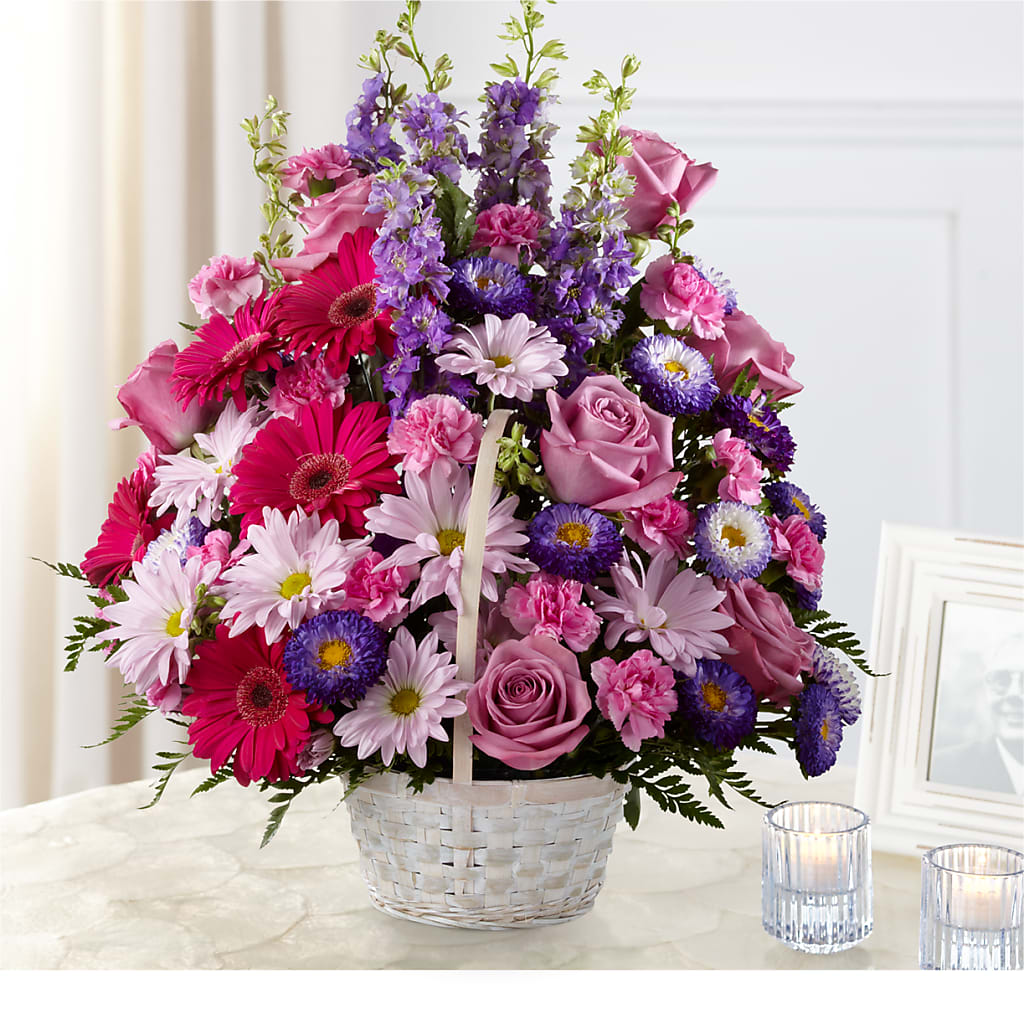 Pastel Peace Basket – Showcase Flowers, San Francisco CA