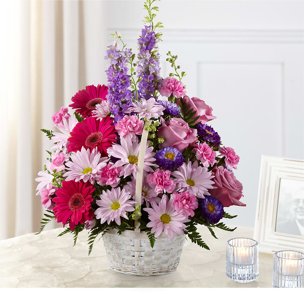 Pastel Peace Basket – Showcase Flowers, San Francisco CA