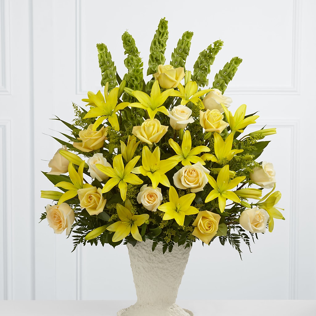 Golden Memories Arrangement – Showcase Flowers, San Francisco CA