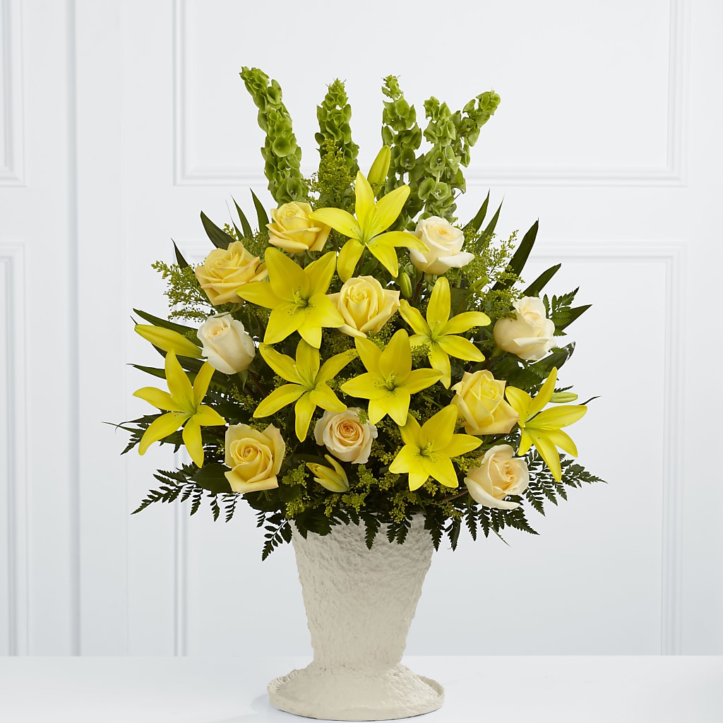 Golden Memories Arrangement – Showcase Flowers, San Francisco CA