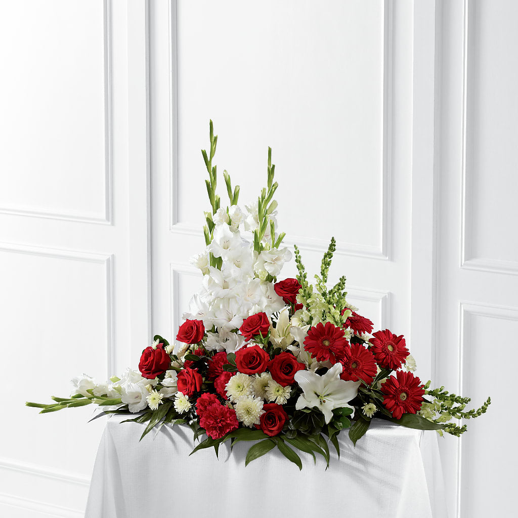 Crimson & White Arrangement – Showcase Flowers, San Francisco CA