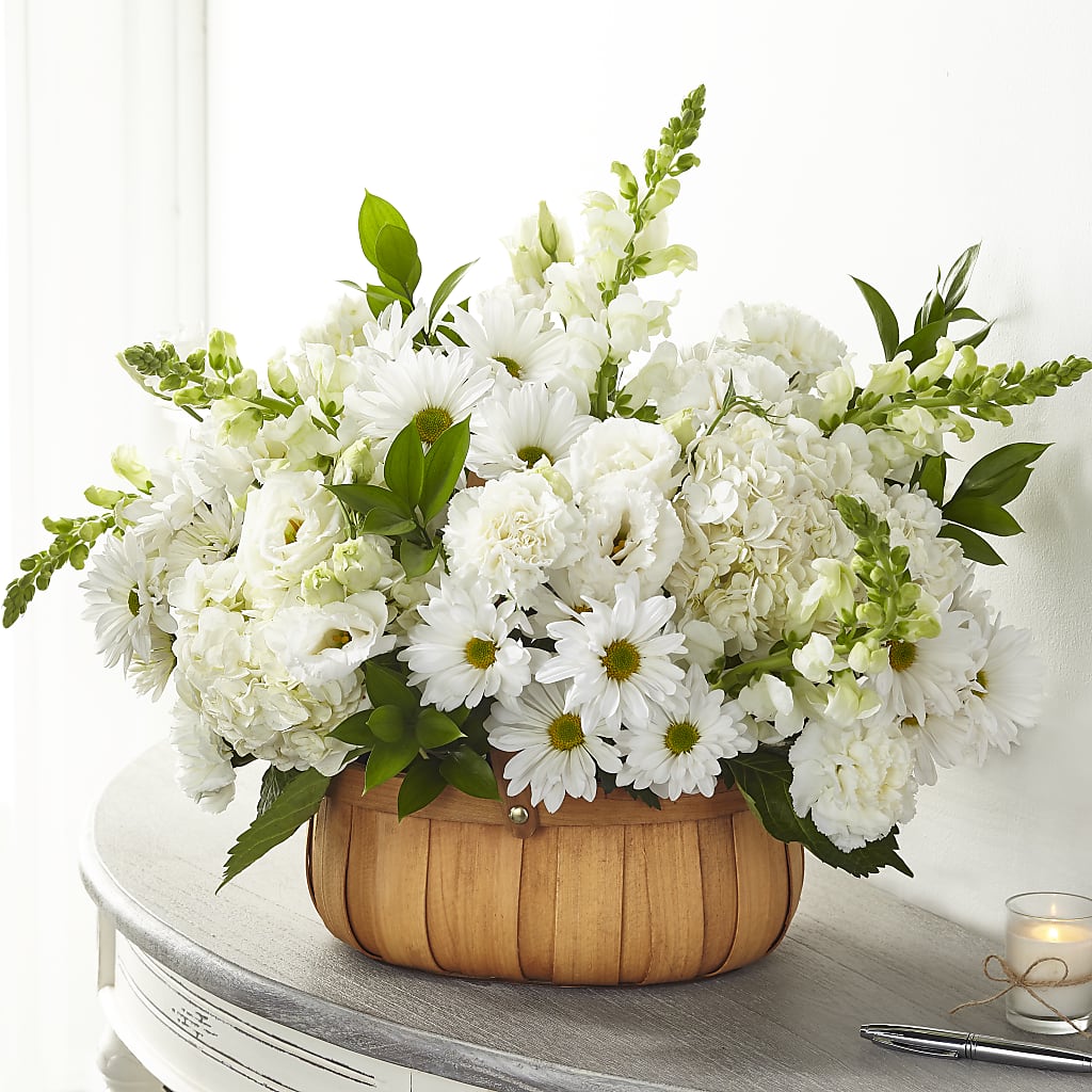 Pure Ivory Basket – Showcase Flowers, San Francisco CA