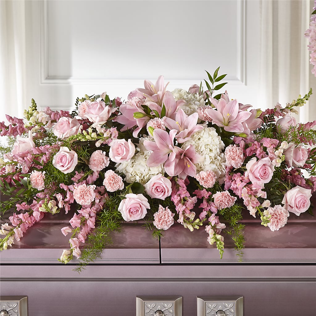 Life & Remembrance Casket Spray – Showcase Flowers, San Francisco CA