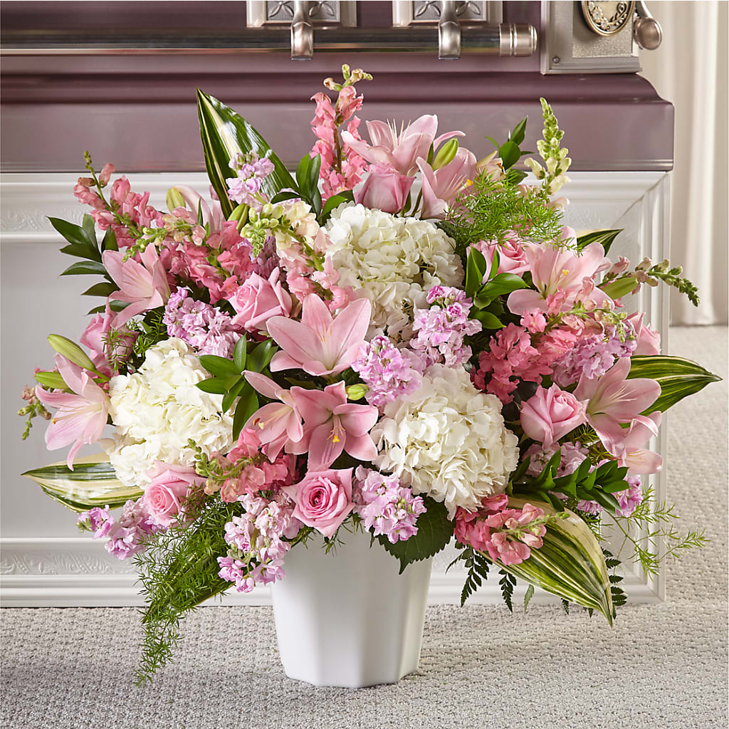 Simply Serene Floor Basket – Showcase Flowers, San Francisco CA