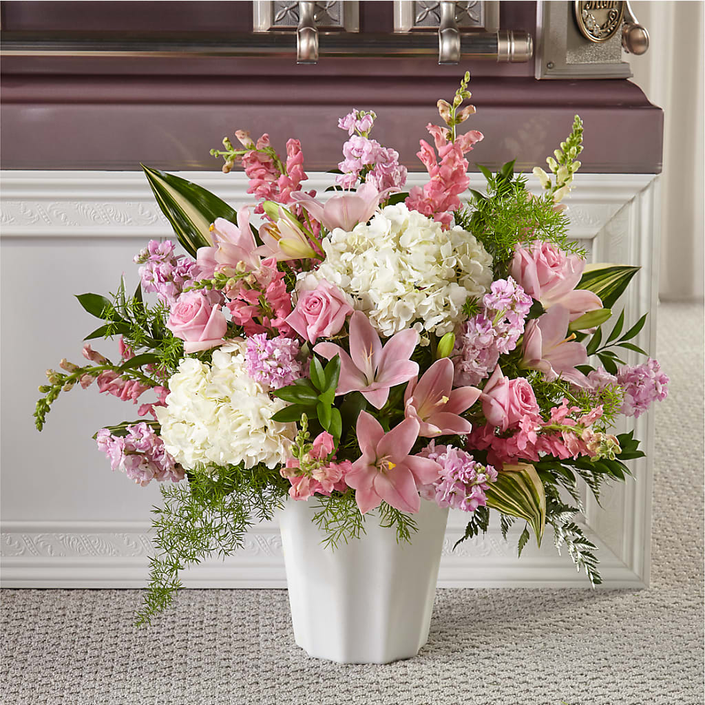 Simply Serene Floor Basket – Showcase Flowers, San Francisco CA