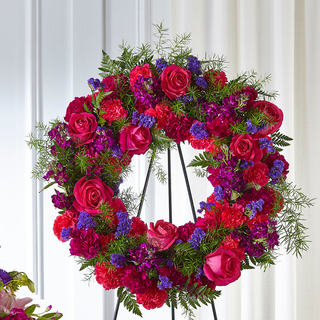 Calming Colors Wreath – Showcase Flowers, San Francisco CA