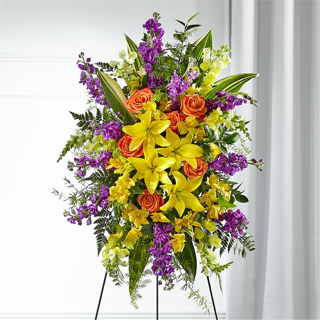 Thoughtful Prayers Standing Spray – Showcase Flowers, San Francisco CA