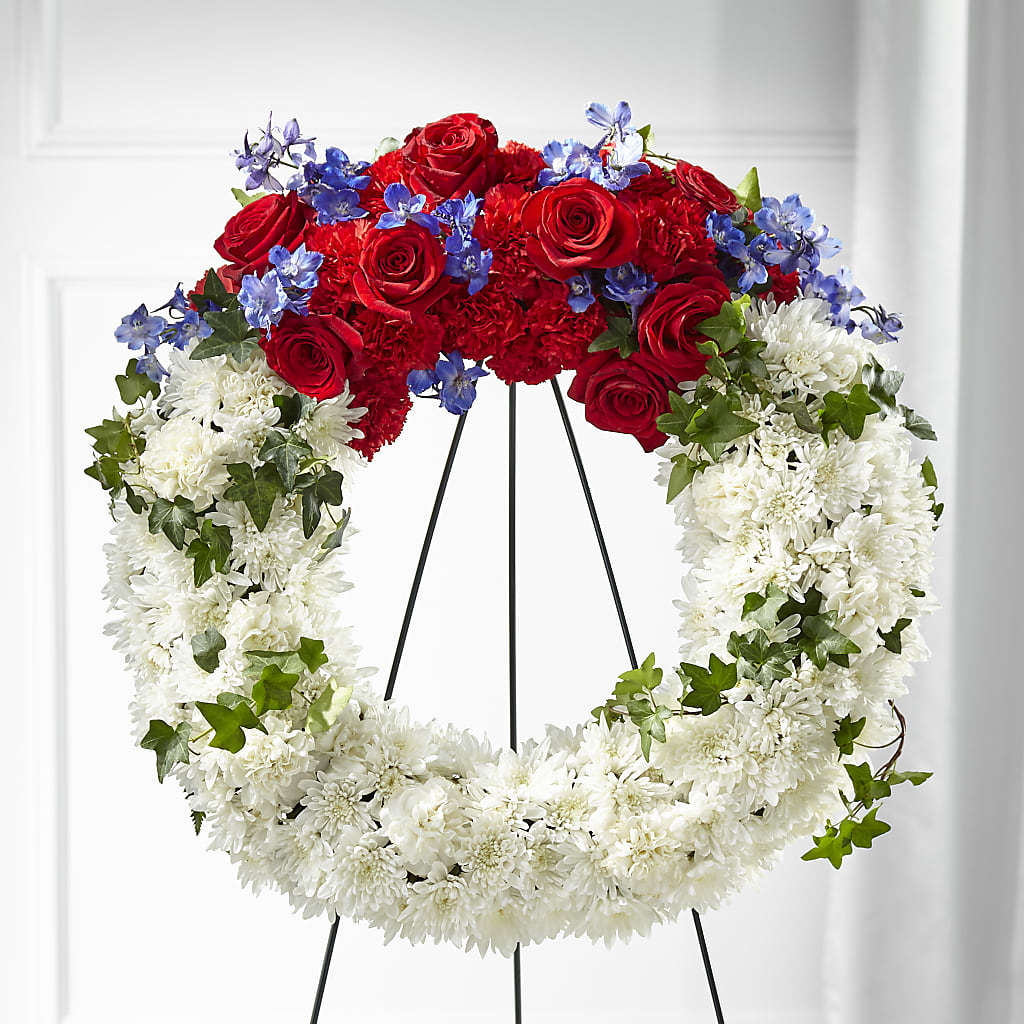 Patriotic Passion Wreath – Showcase Flowers, San Francisco CA