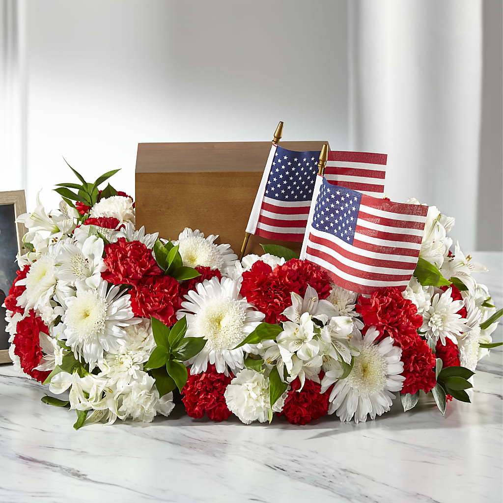 Spirit of Patriotism Cremation Adornment – Showcase Flowers, San Francisco CA
