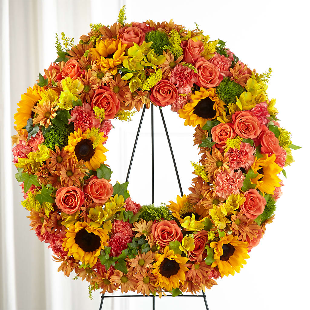 Autumnal Memories Wreath (Standard) – Showcase Flowers, San Francisco CA
