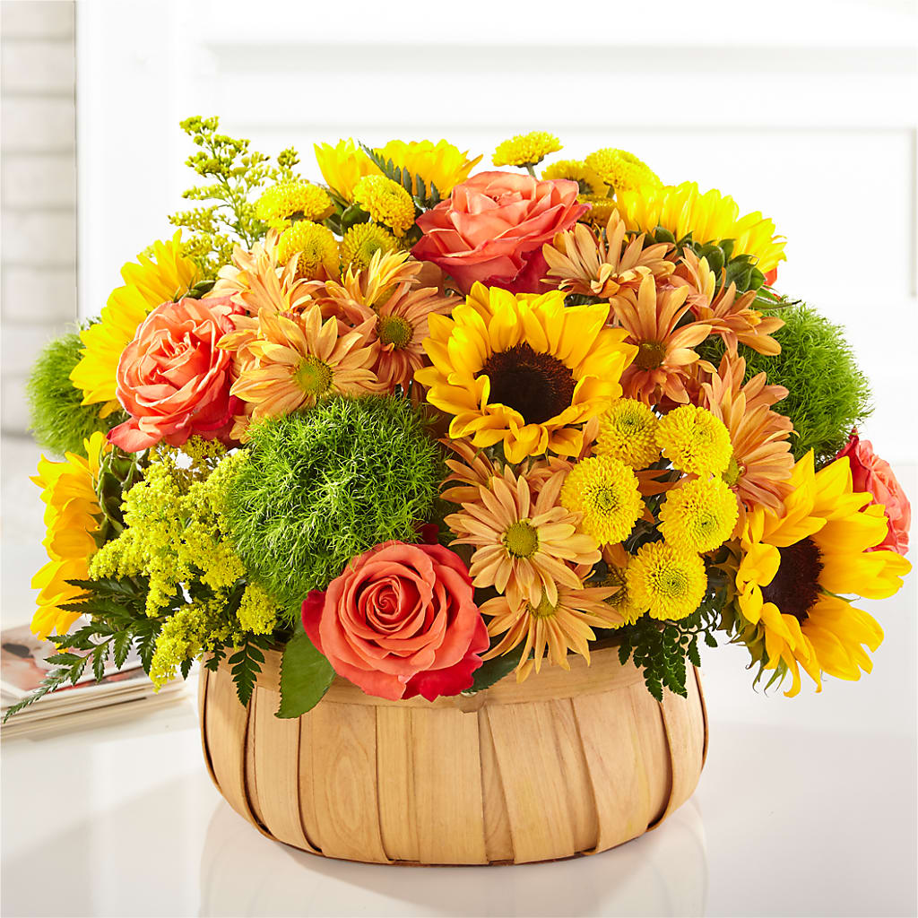 Harvest Sunflower Basket – Showcase Flowers, San Francisco CA