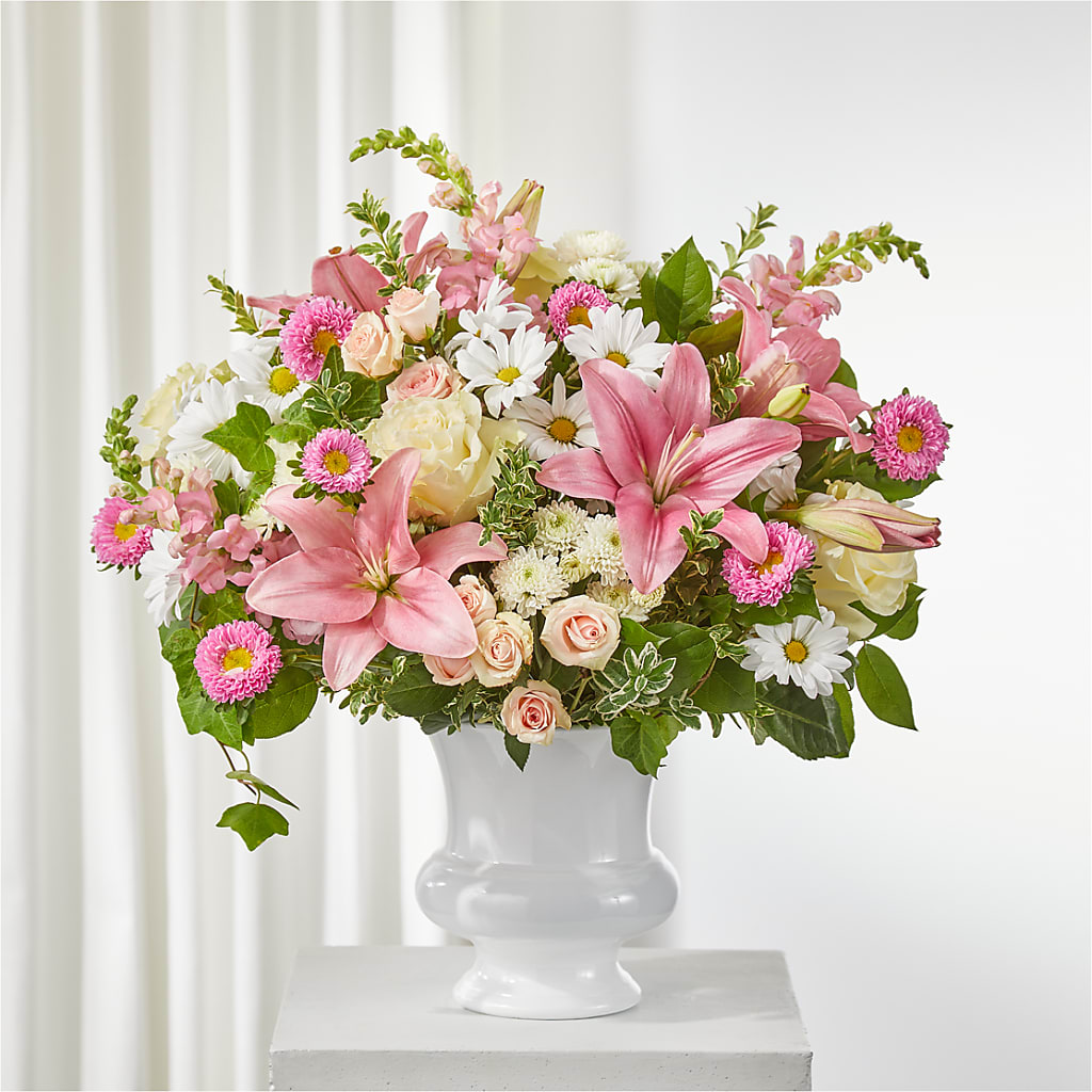 Empathetic Blooms Urn Arrangement – Showcase Flowers, San Francisco CA