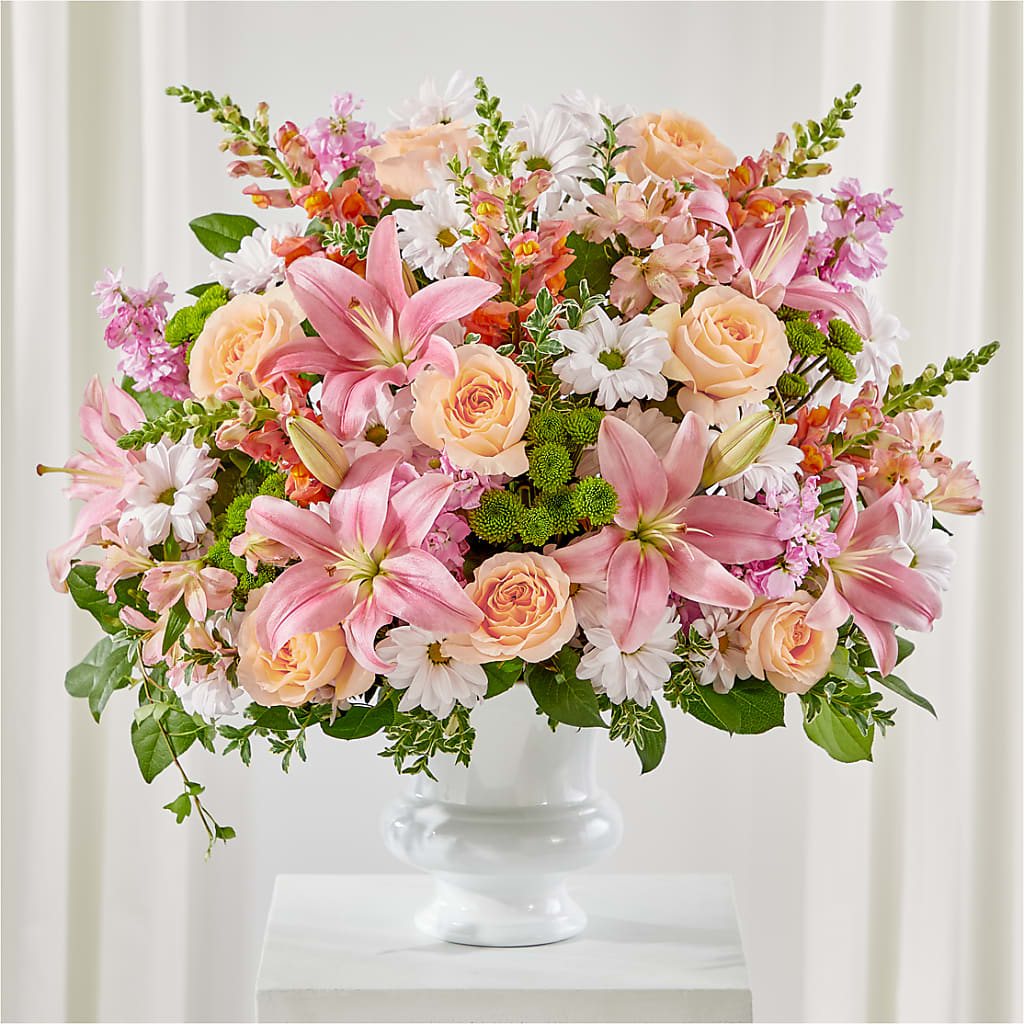 Heartfelt Gesture Urn Arrangement – Showcase Flowers, San Francisco CA