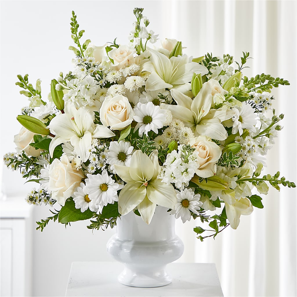 Uplifting Urn Arrangement – Showcase Flowers, San Francisco CA