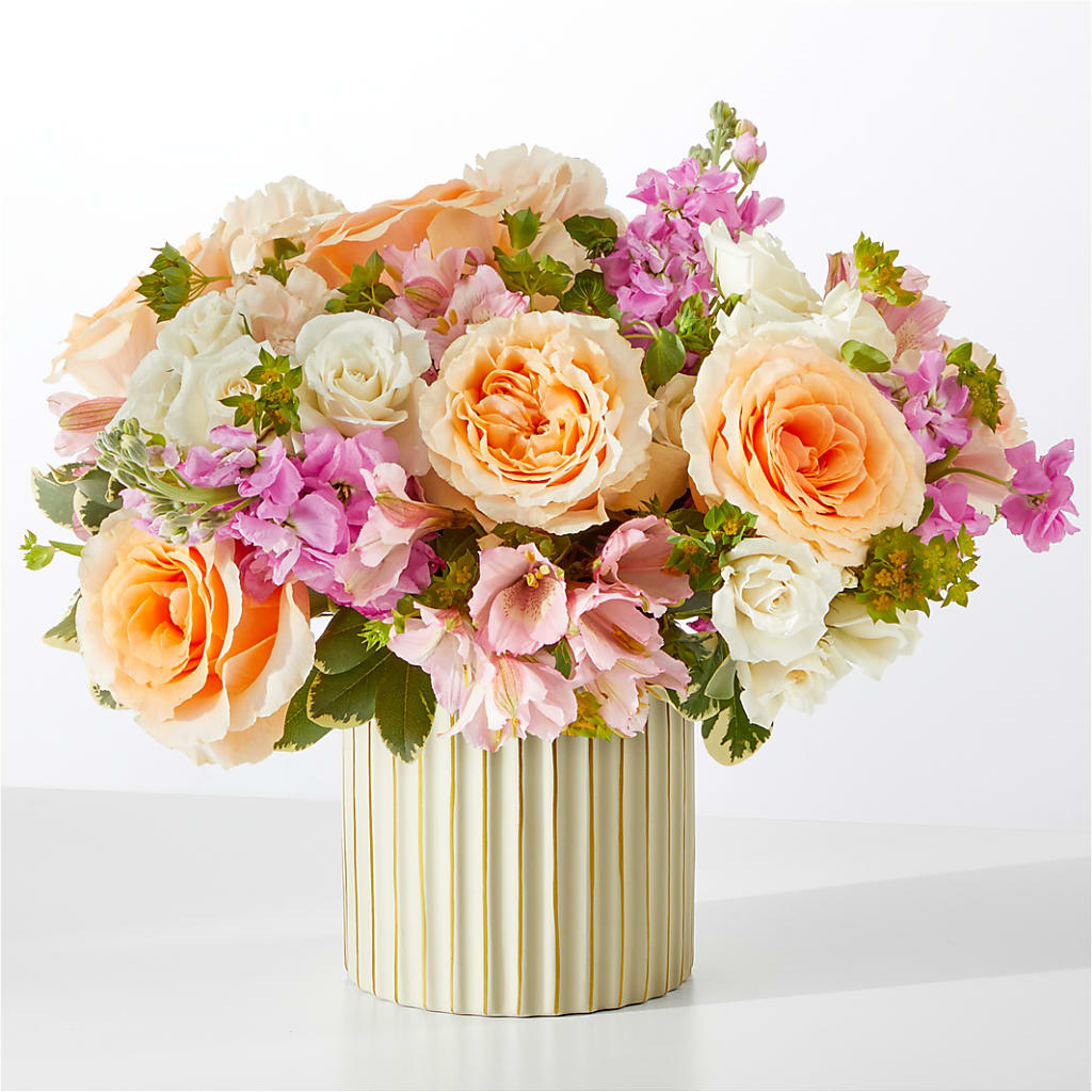 Paradise Bouquet with Ivory Vase – Showcase Flowers, San Francisco CA