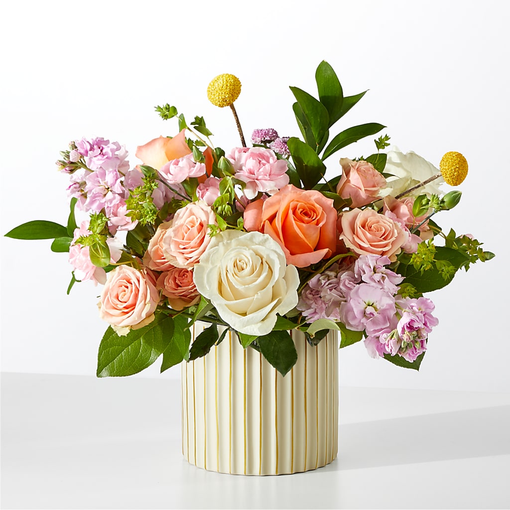 French Market Bouquet with Ivory Vase – Showcase Flowers, San Francisco CA