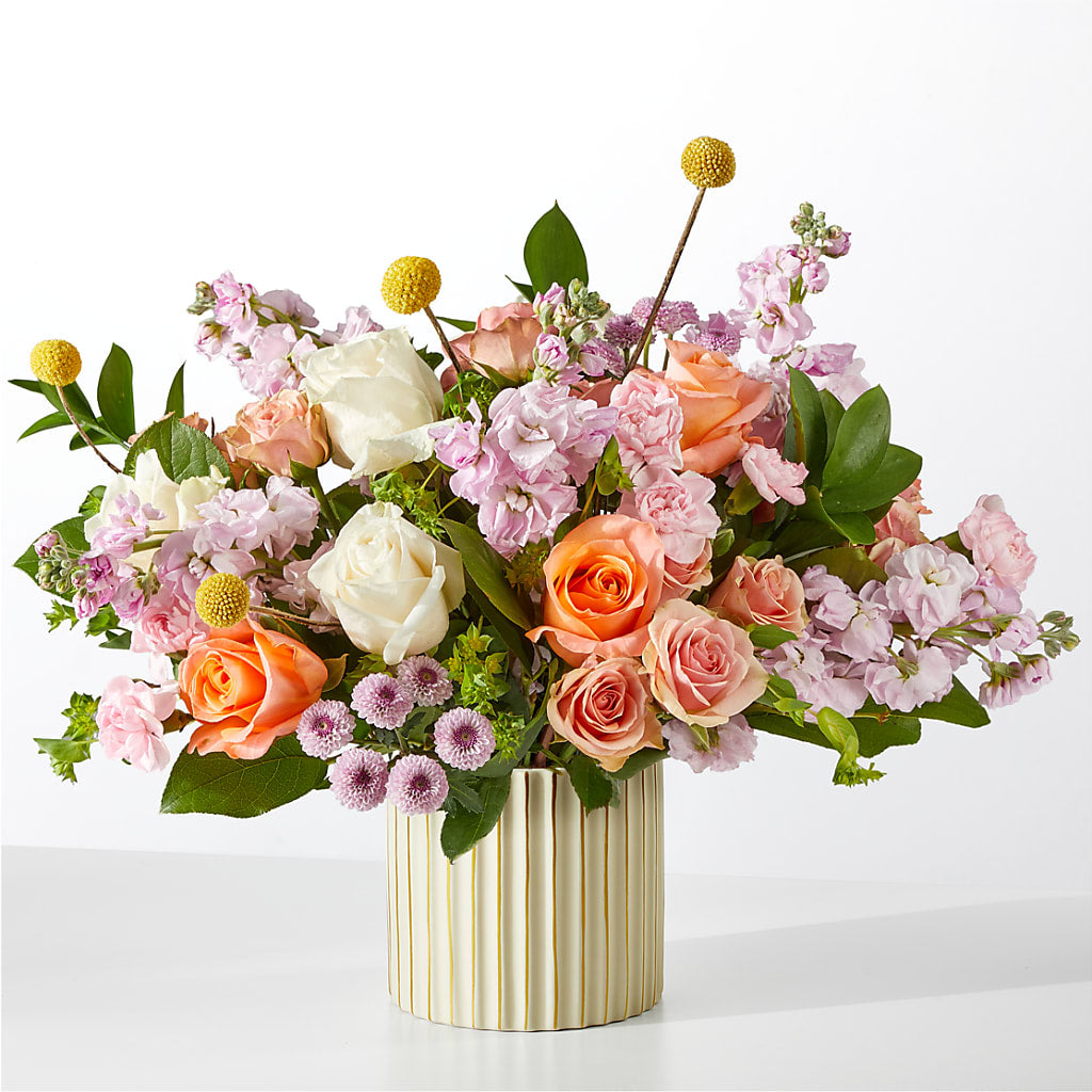 French Market Bouquet with Ivory Vase – Showcase Flowers, San Francisco CA