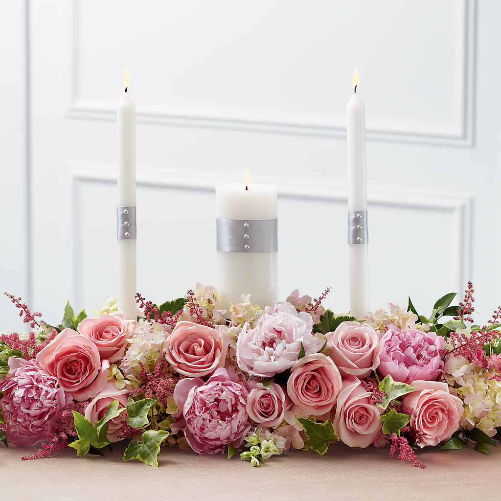 Worldwide Romance Unity Candle Arrangement – Showcase Flowers, San Francisco CA