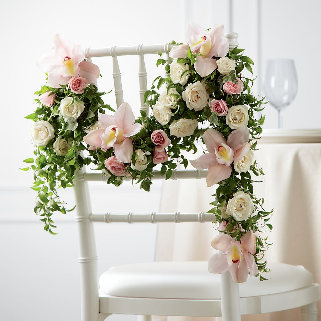 Orchid Rose Chair Décor – Showcase Flowers, San Francisco CA