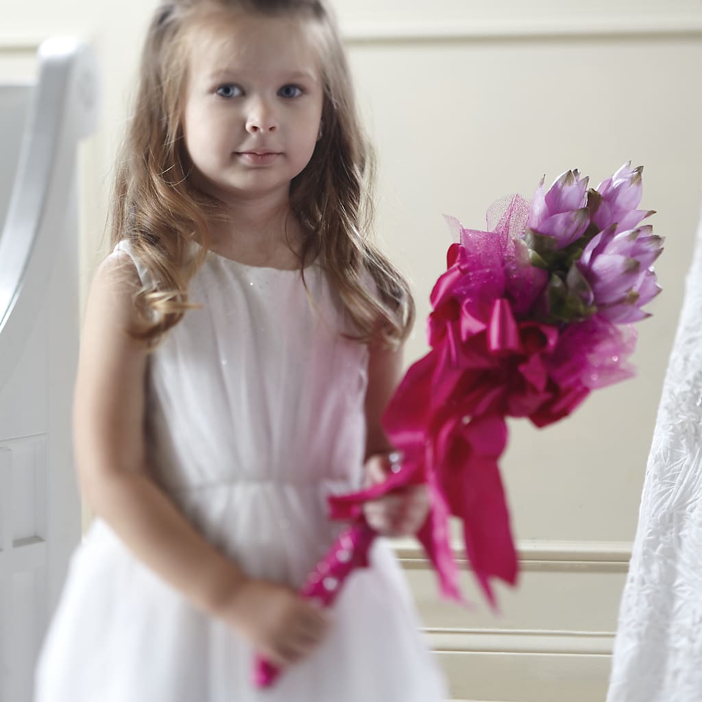 Sparkle Pink Flower Girl Bouquet – Showcase Flowers, San Francisco CA