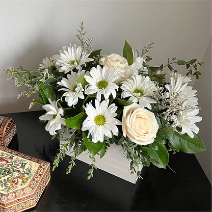 Fresh Linen Box Bouquet –  Showcase Flowers, San Francisco CA