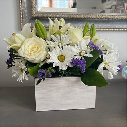 Beyond Blue Box Bouquet –  Showcase Flowers, San Francisco CA