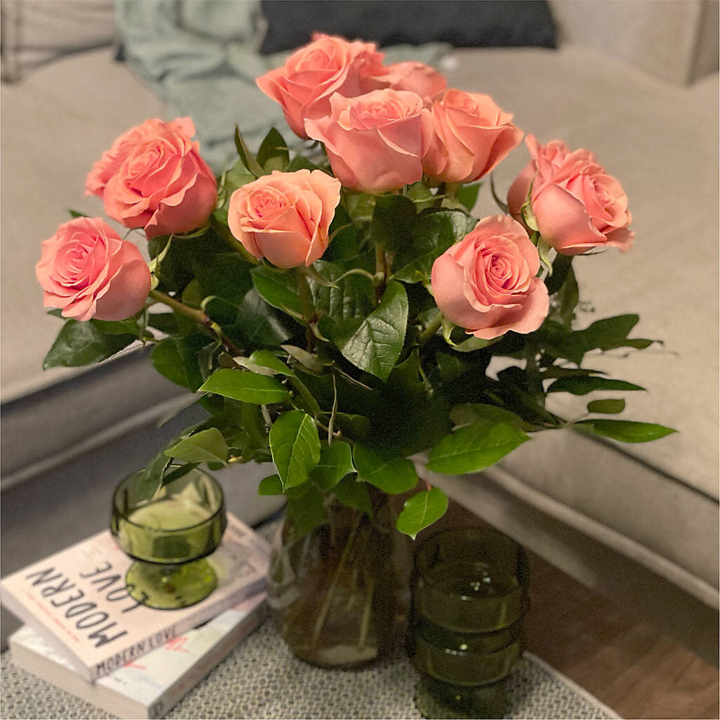 Long Stem Pink Rose Bouquet –  Showcase Flowers, San Francisco CA