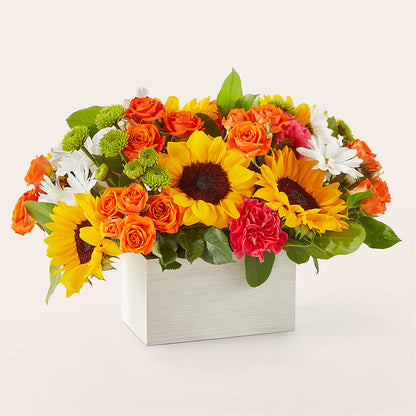 Sun-drenched Blooms Box Bouquet –  Showcase Flowers, San Francisco CA