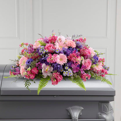 Glorious Garden Casket Spray –  Showcase Flowers, San Francisco CA