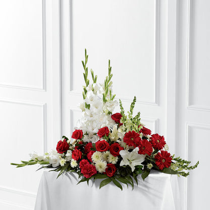 Crimson & White Arrangement –  Showcase Flowers, San Francisco CA