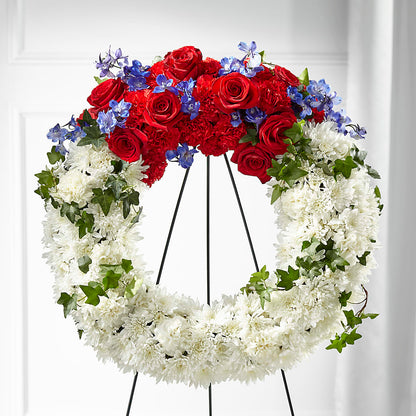 Patriotic Passion Wreath –  Showcase Flowers, San Francisco CA