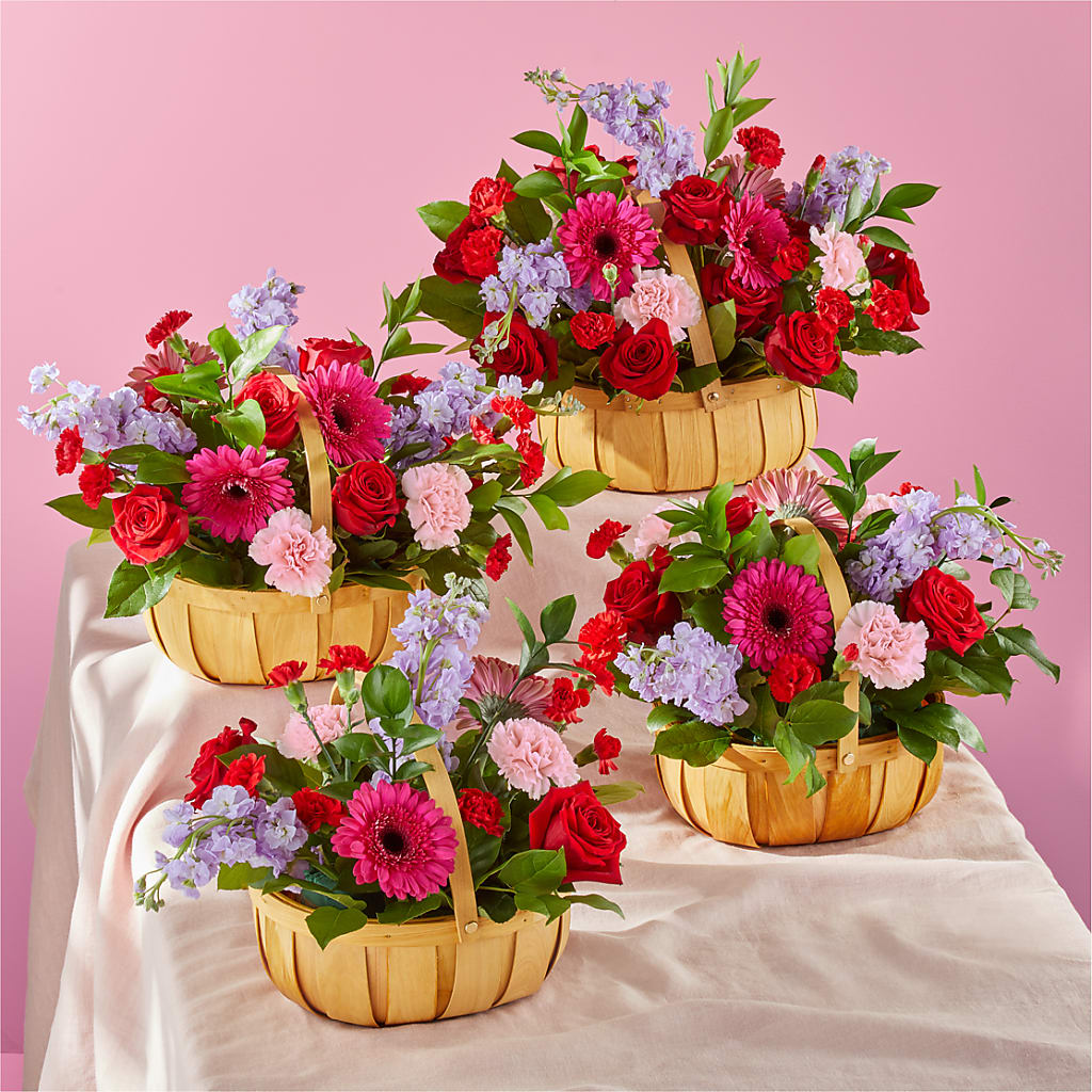 Pink Picnic Basket –  Showcase Flowers, San Francisco CA