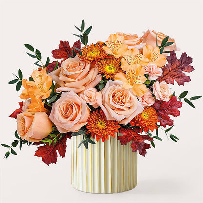 Spiced Latte Bouquet with Ivory Vase –  Showcase Flowers, San Francisco CA