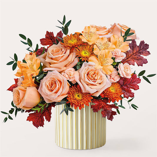 Spiced Latte Bouquet with Ivory Vase –  Showcase Flowers, San Francisco CA