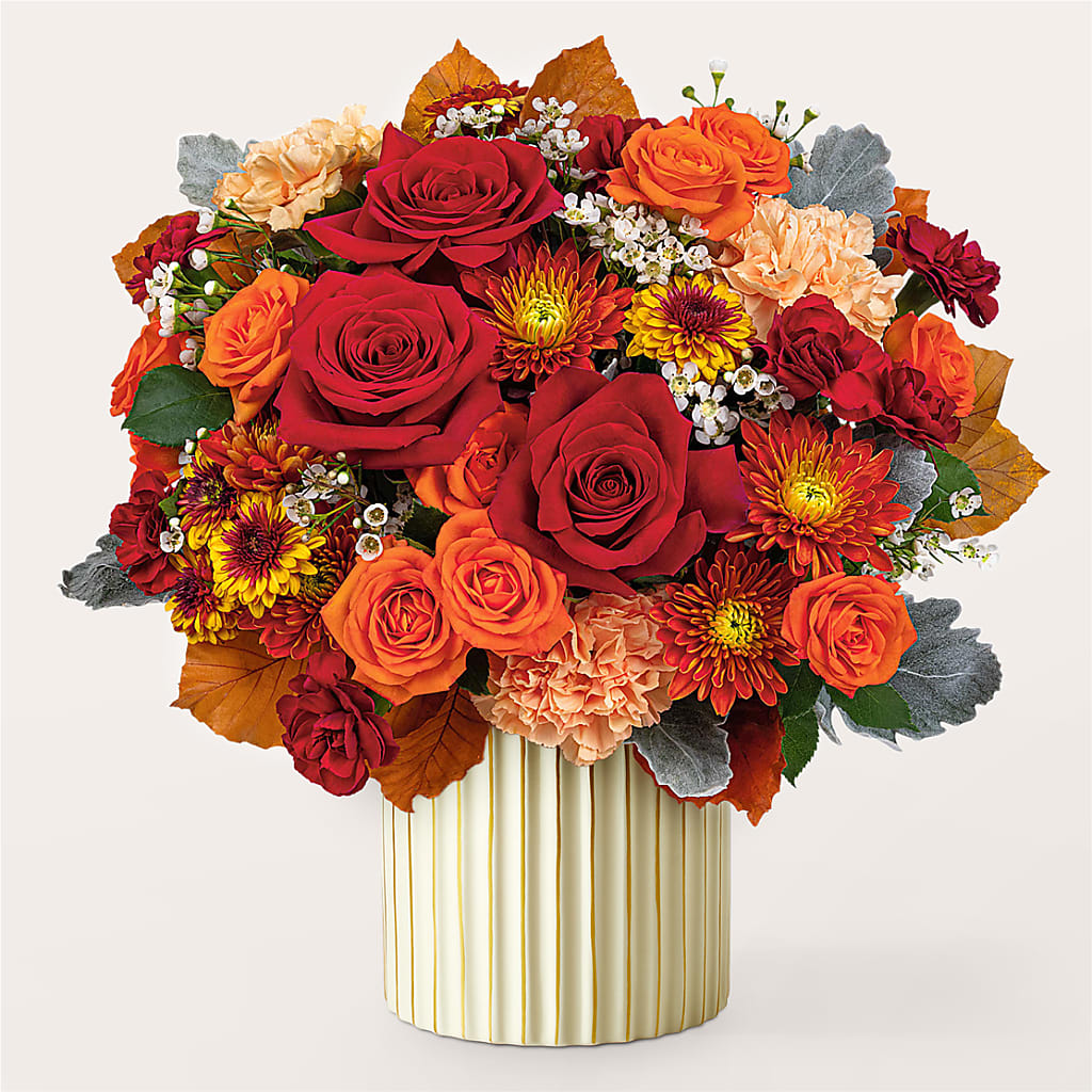 Merlot Bouquet with Ivory Vase –  Showcase Flowers, San Francisco CA