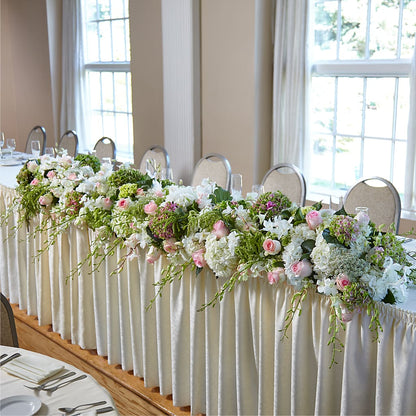 State of Joy Head Table Arrangement –  Showcase Flowers, San Francisco CA